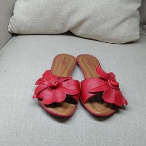 Plumeria red sandals born shoes